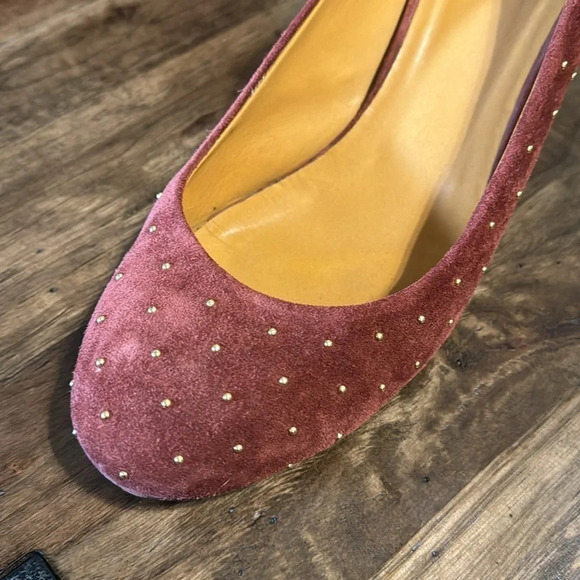 Sézane Cuir Veritable Designer Made in Italy Heel Shoe Size 41 (10) BGNDY - Picture 1 of 16